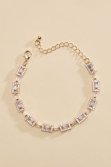 rectangle glass stone chain bracelet Versona Jewelry