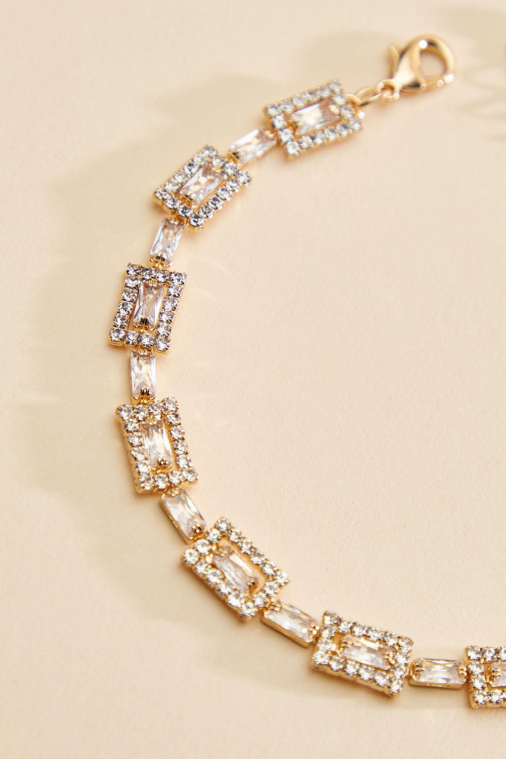 rectangle glass stone chain bracelet Versona Jewelry