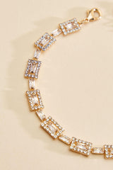 rectangle glass stone chain bracelet Versona Jewelry