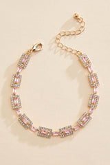 rectangle glass stone chain bracelet Versona Jewelry