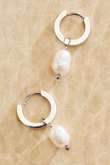 waterproof  freshwater pearl huggie hoop earrings Versona Jewelry