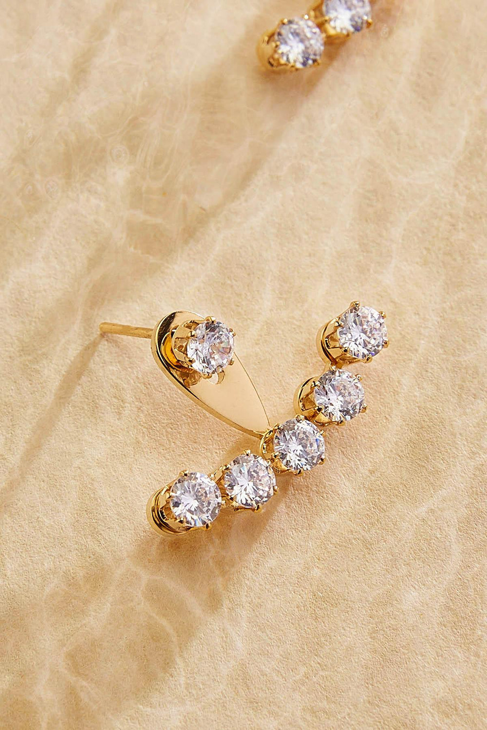 waterproof rhinestone fan earrings Versona Jewelry