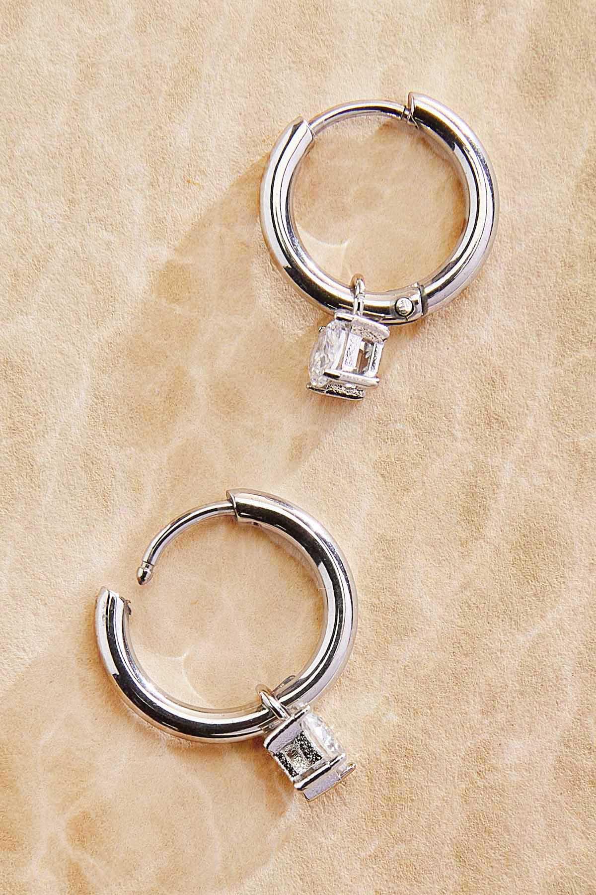 waterproof huggie hoop charm earrings Versona Jewelry