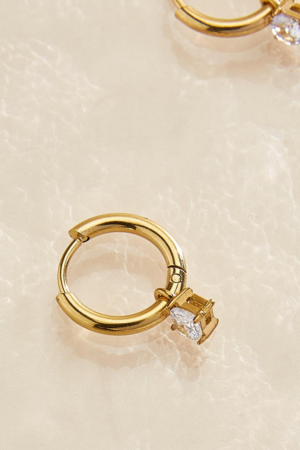 waterproof huggie hoop charm earrings Versona Jewelry