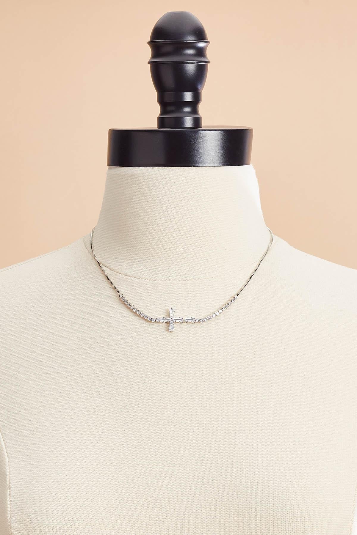 cubic zirconia cross necklace Versona Jewelry