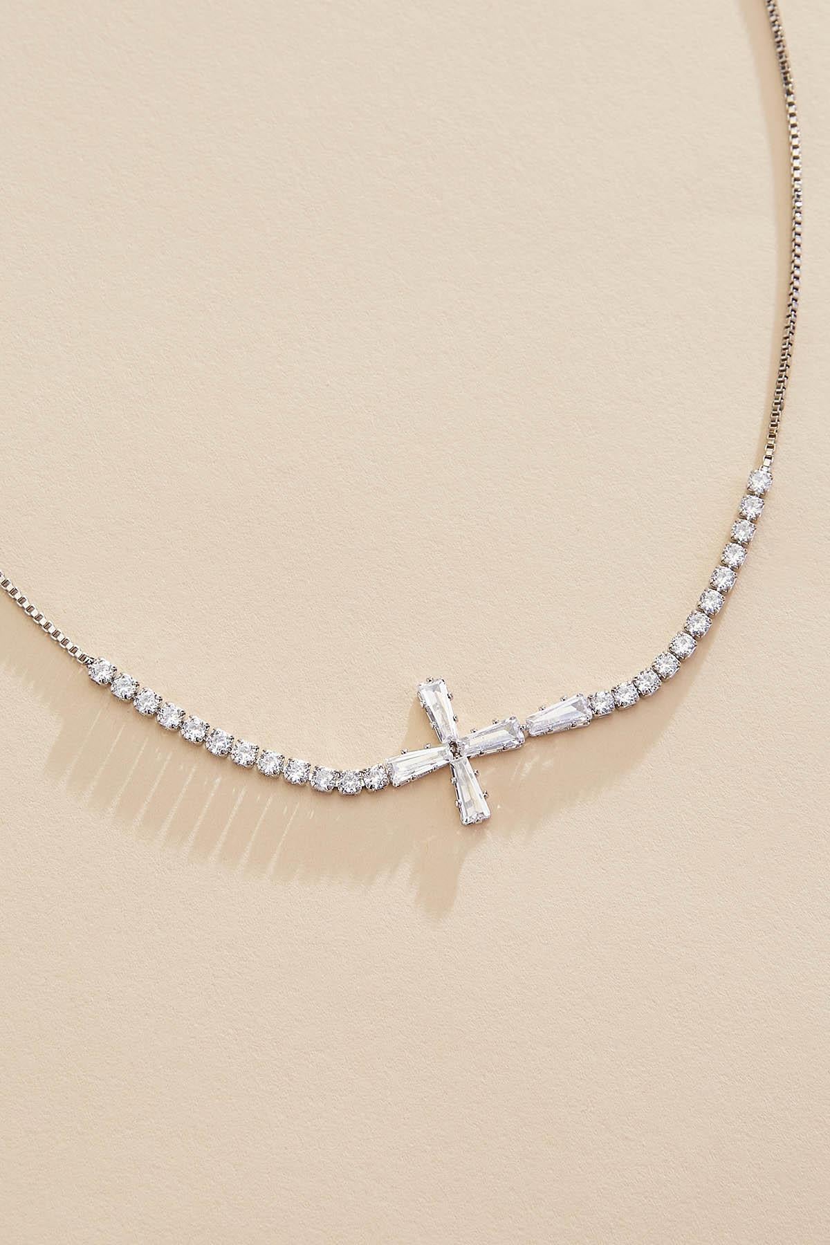 cubic zirconia cross necklace Versona Jewelry