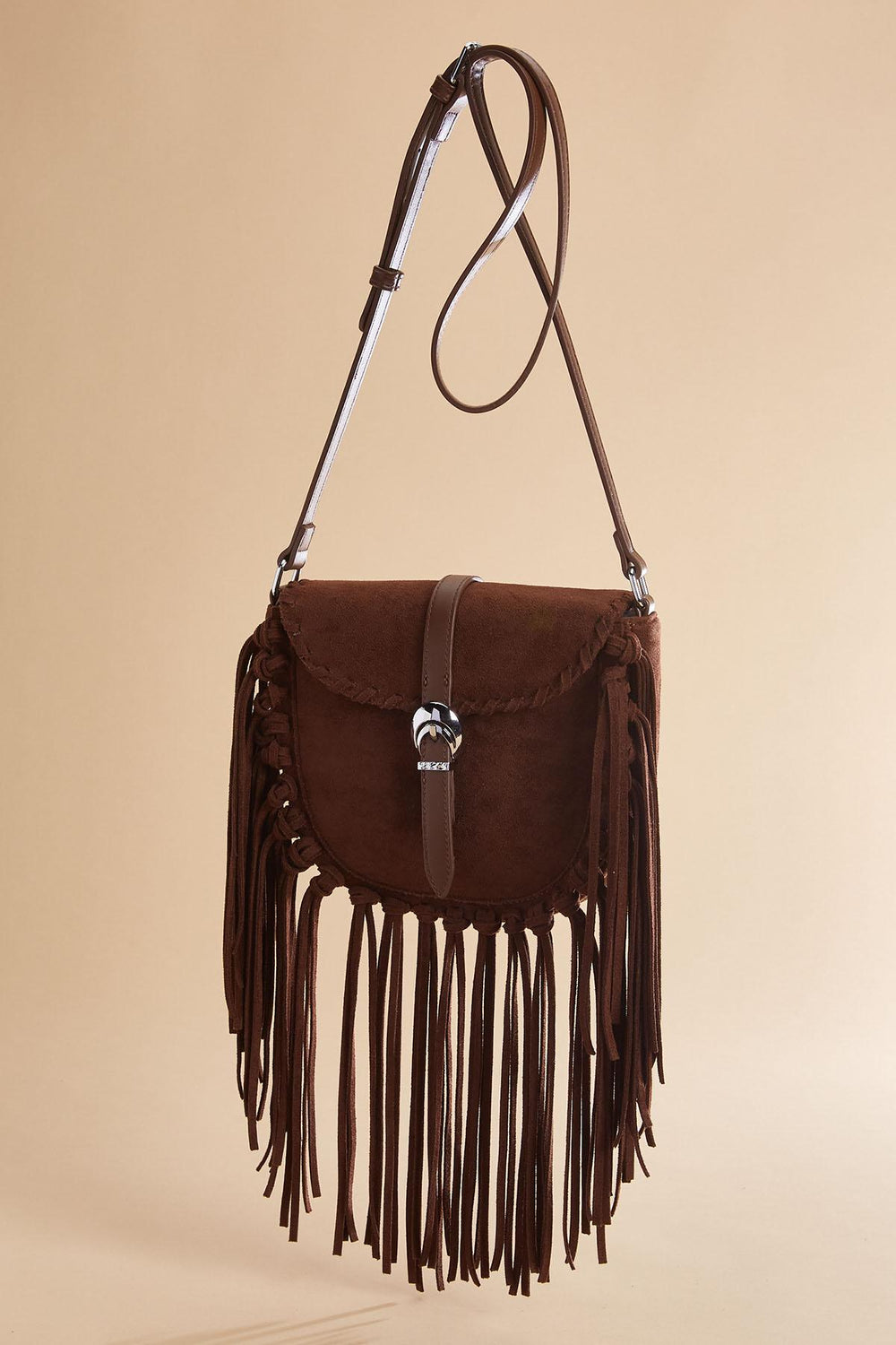western faux suede fringe crossbody Versona Accessories