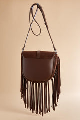 western faux suede fringe crossbody Versona Accessories