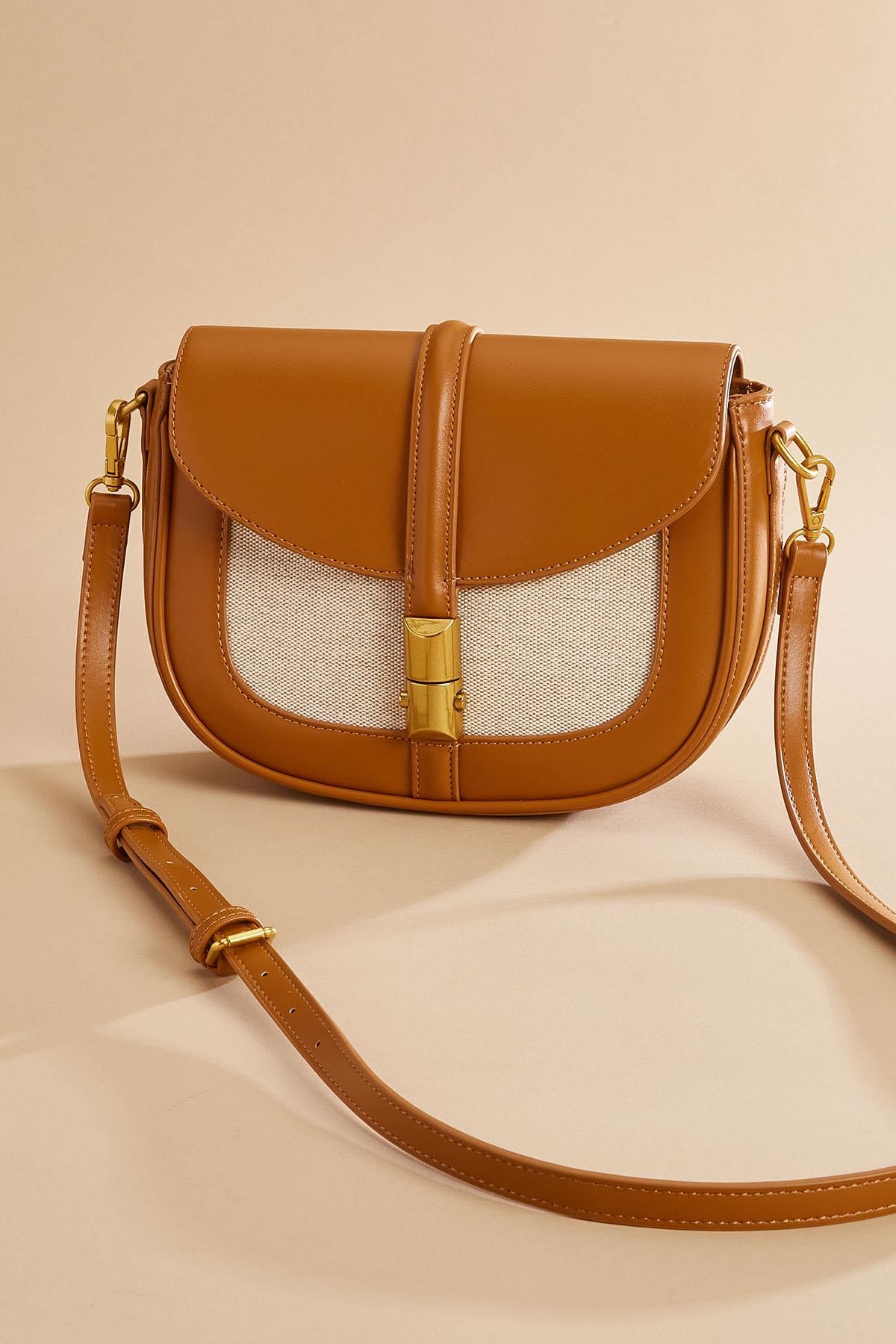 faux leather twill flap crossbody Versona Accessories