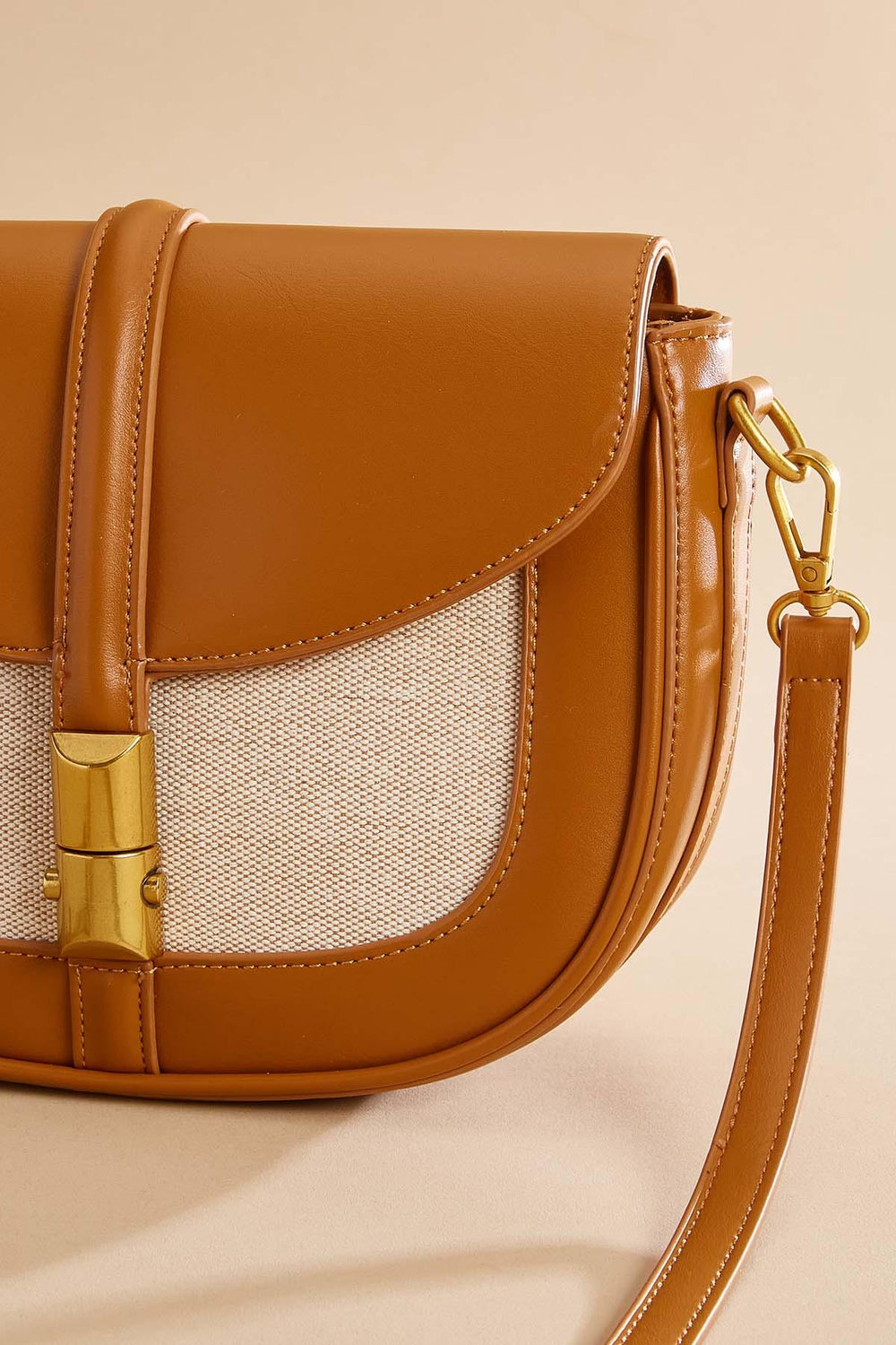 faux leather twill flap crossbody Versona Accessories