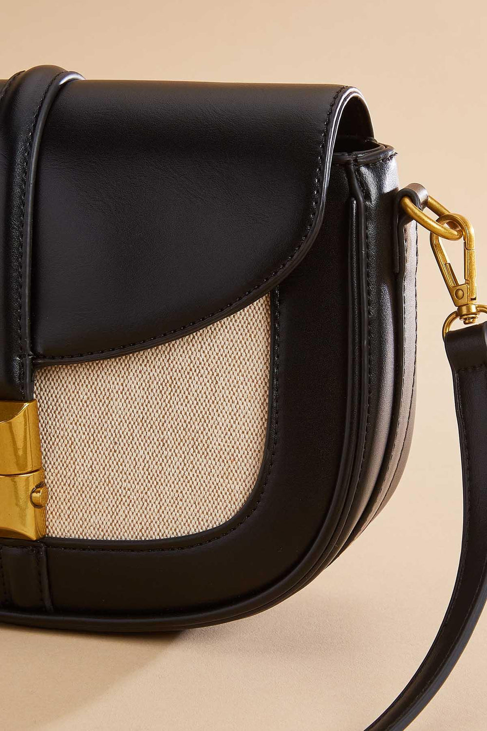 faux leather twill flap crossbody Versona Accessories