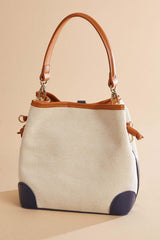 faux leather trim bucket bag Versona Accessories