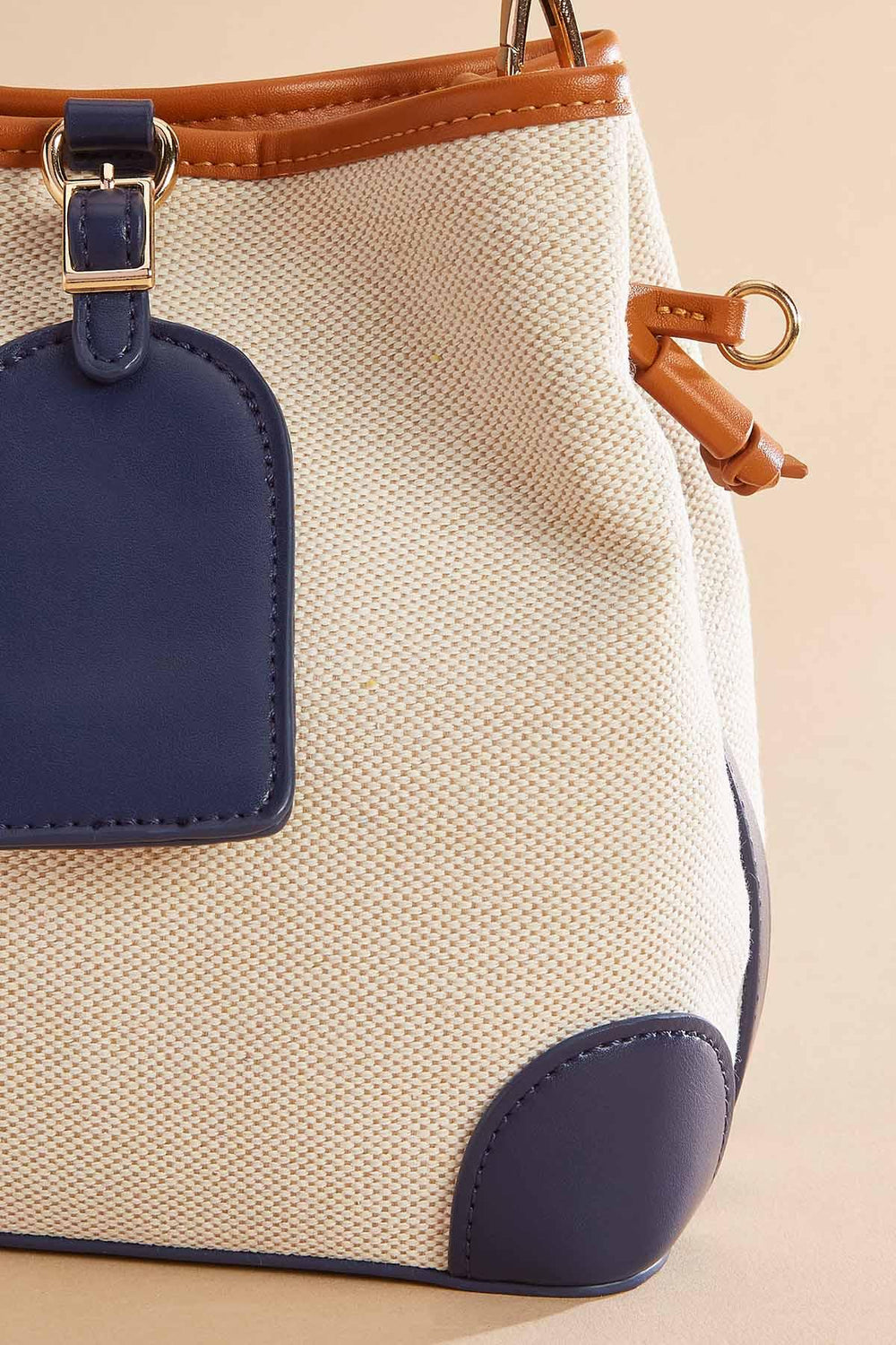 faux leather trim bucket bag Versona Accessories