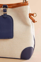 faux leather trim bucket bag Versona Accessories