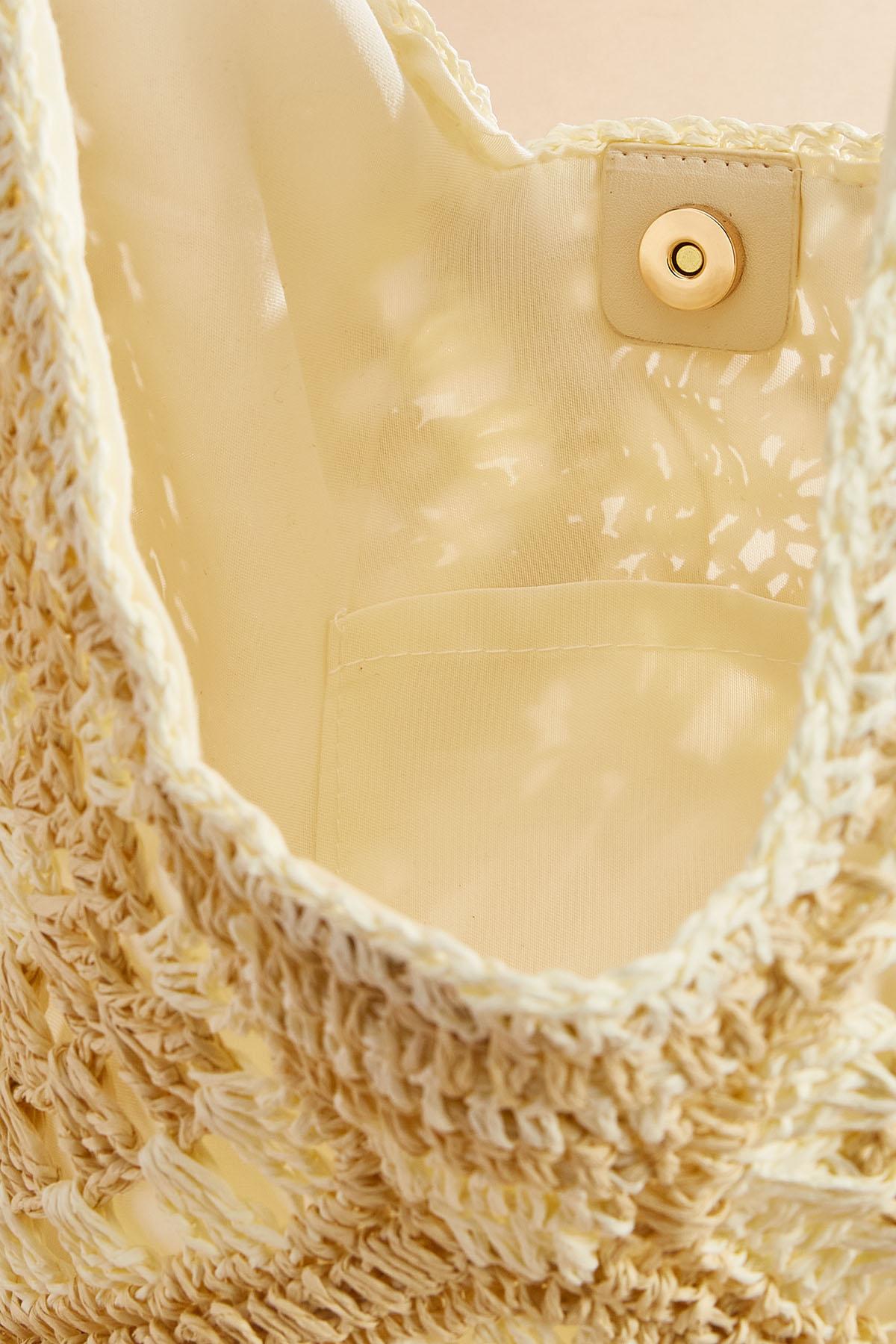 beaded handle crochet tote Versona Accessories