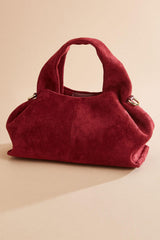 faux suede belted hobo bag Versona Accessories