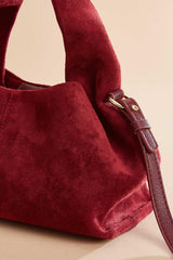 faux suede belted hobo bag Versona Accessories