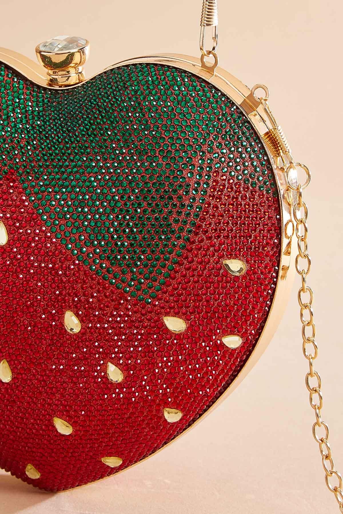 strawberry embellished clutch Versona Accessories