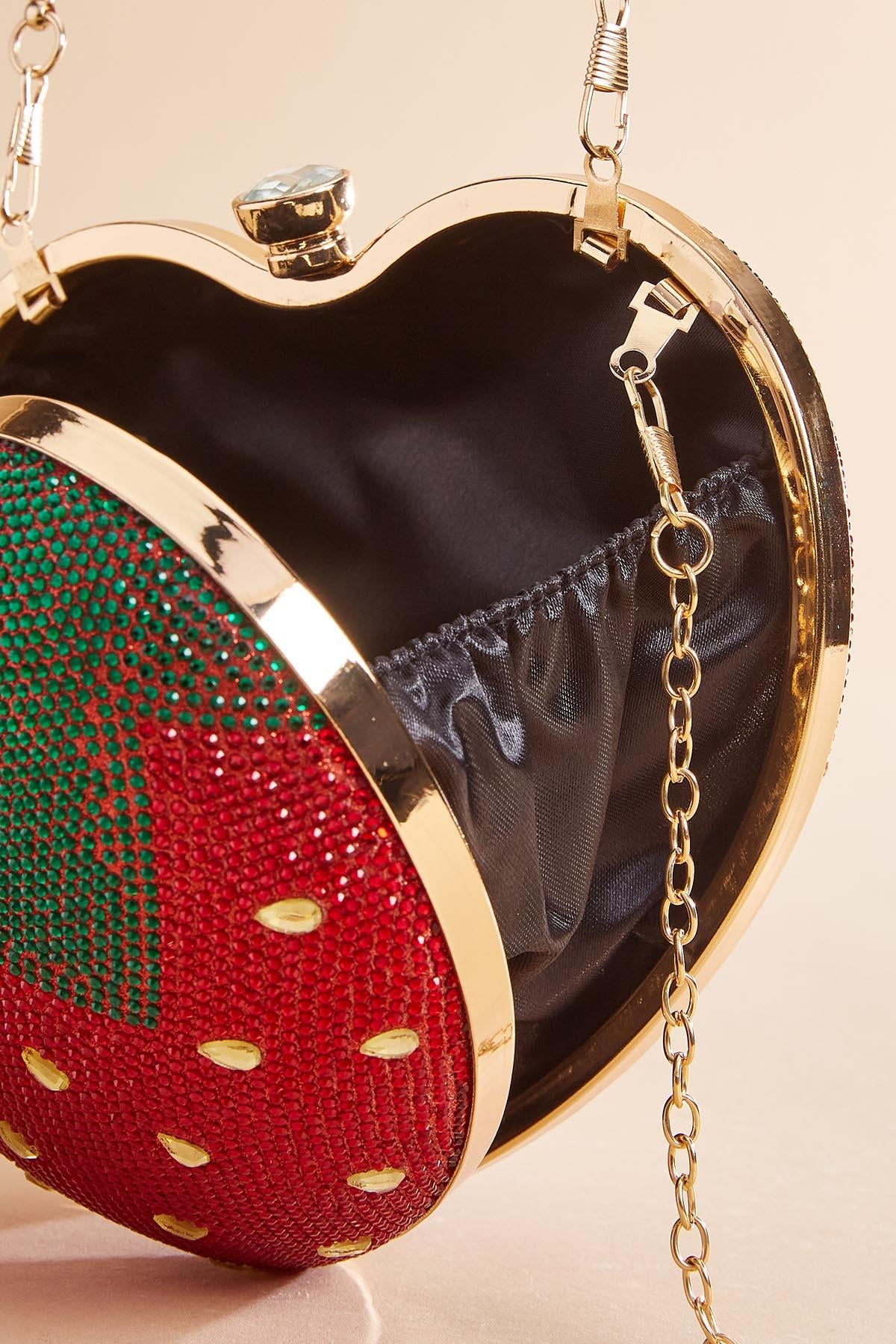 strawberry embellished clutch Versona Accessories