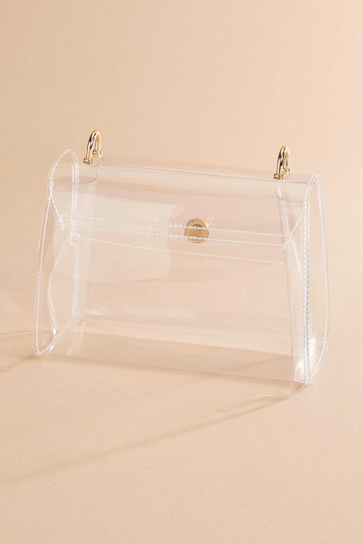 gold beaded handle clear crossbody Versona Accessories