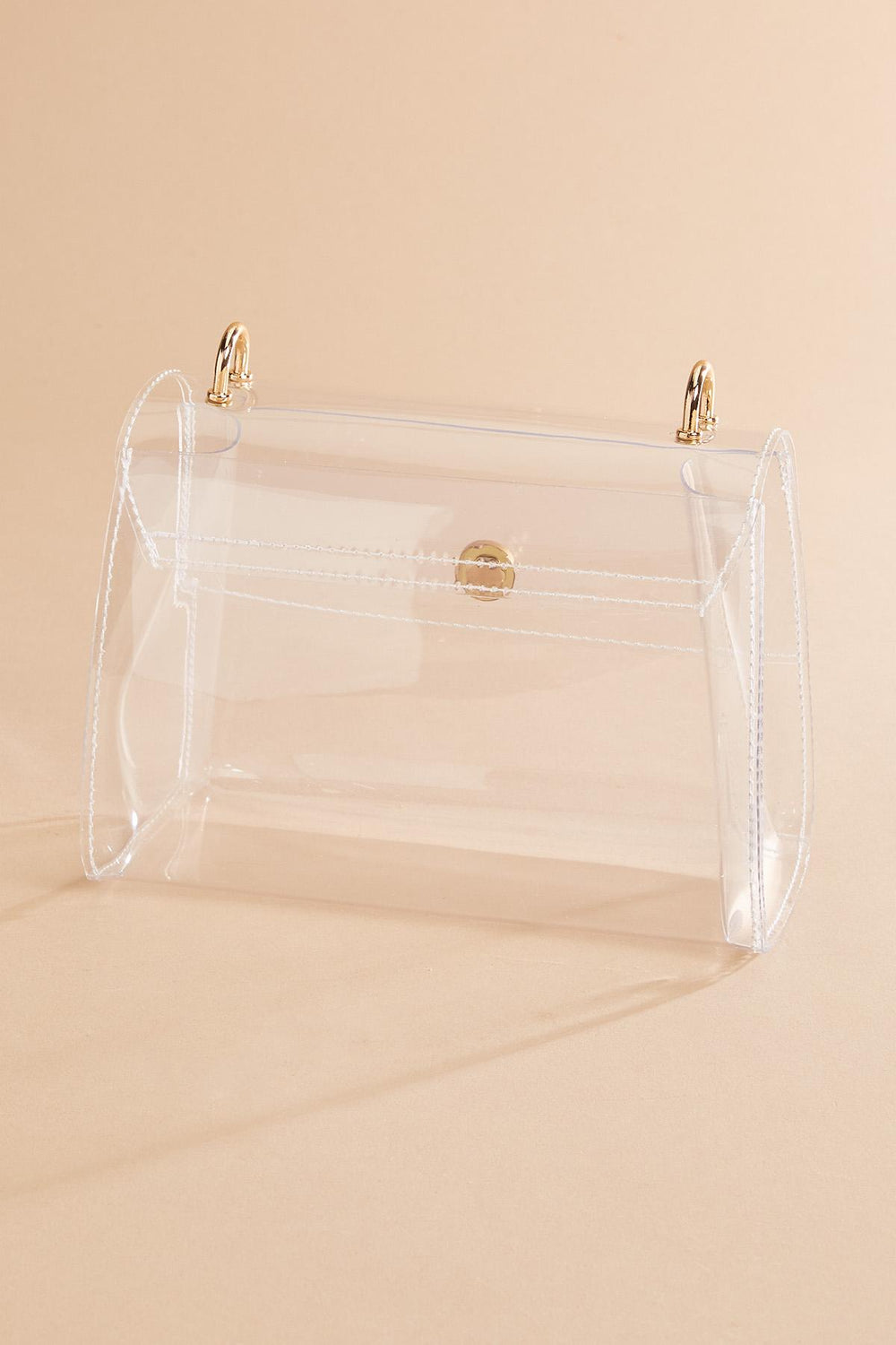gold beaded handle clear crossbody Versona Accessories
