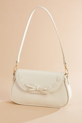 faux leather lace trim bag Versona Accessories
