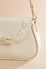 faux leather lace trim bag Versona Accessories