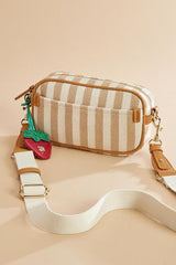 striped fabric strawberry charm crossbody Versona Accessories