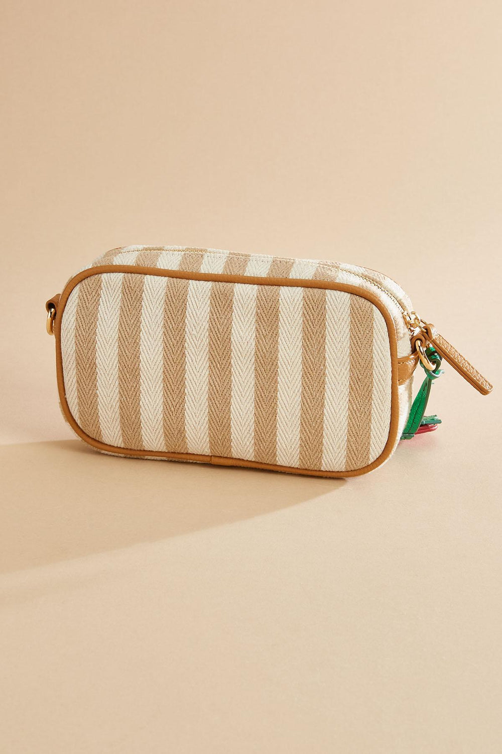 striped fabric strawberry charm crossbody Versona Accessories