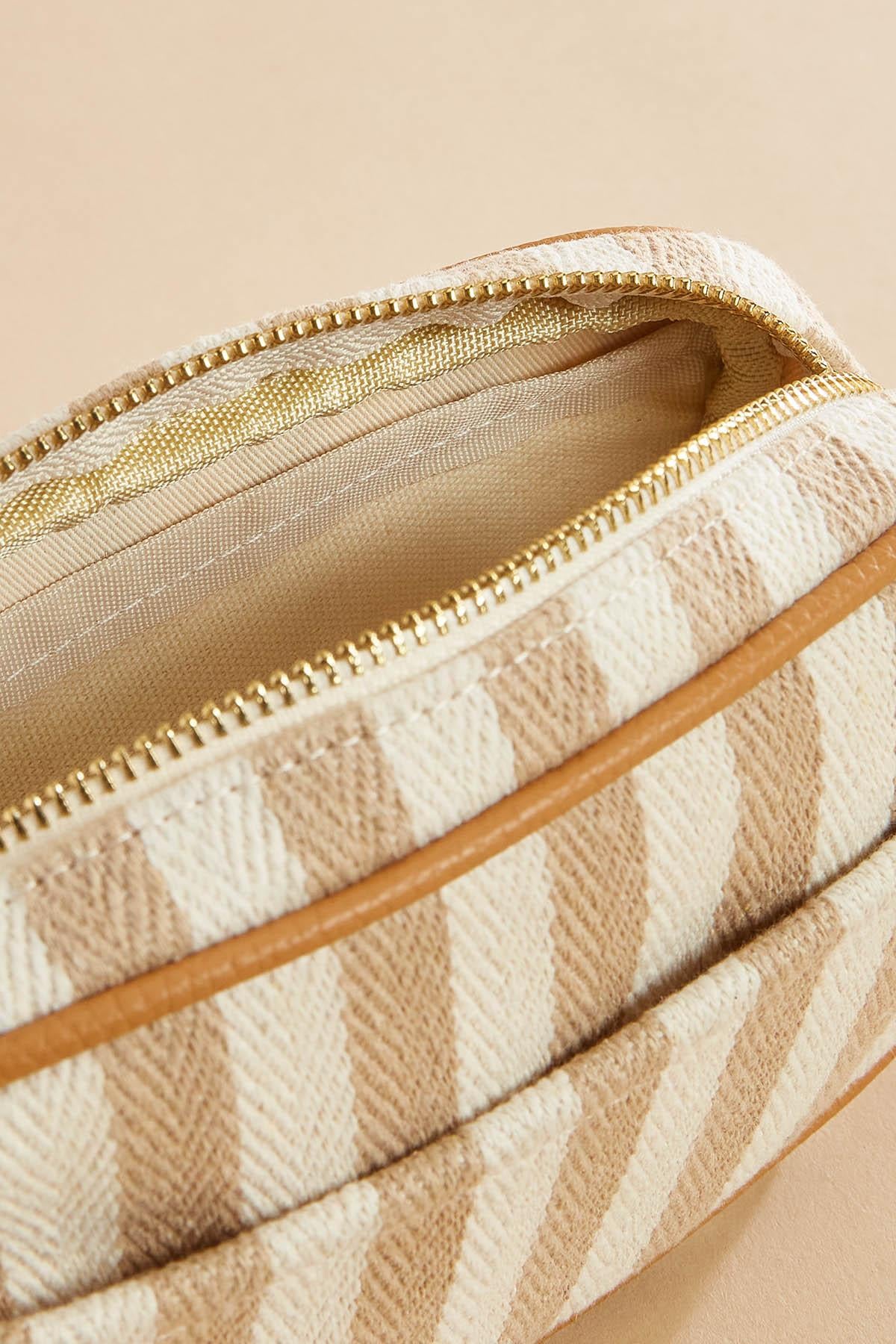 striped fabric strawberry charm crossbody Versona Accessories