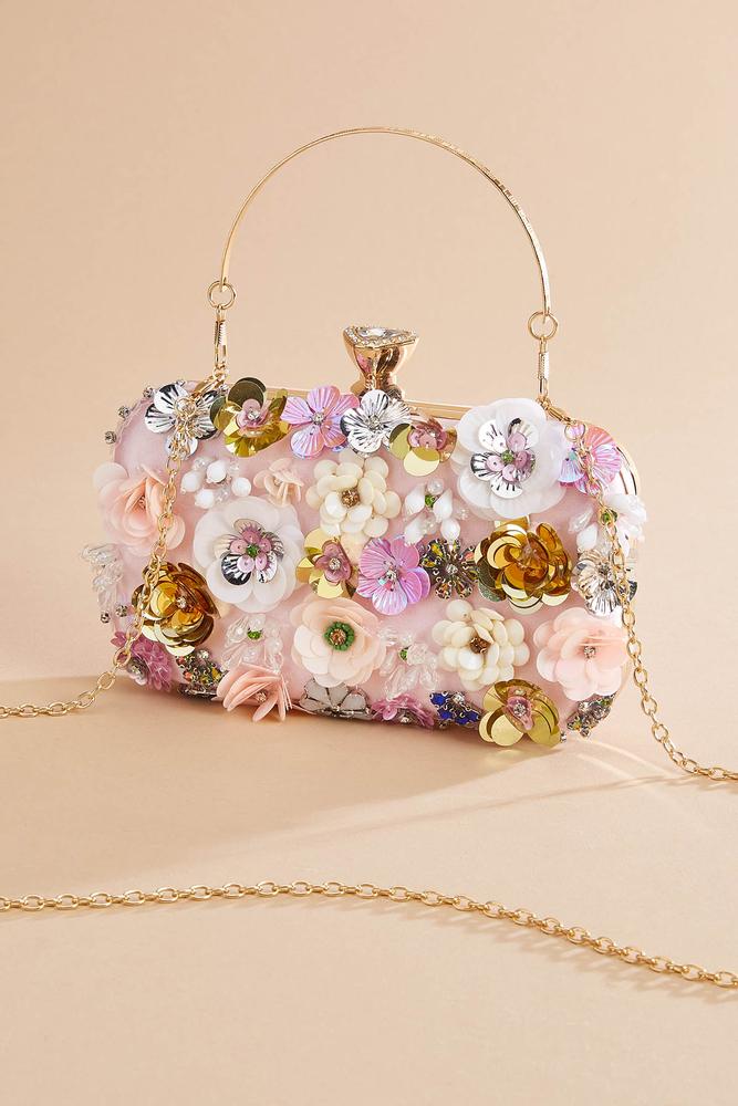 floral embellished clutch Versona Accessories