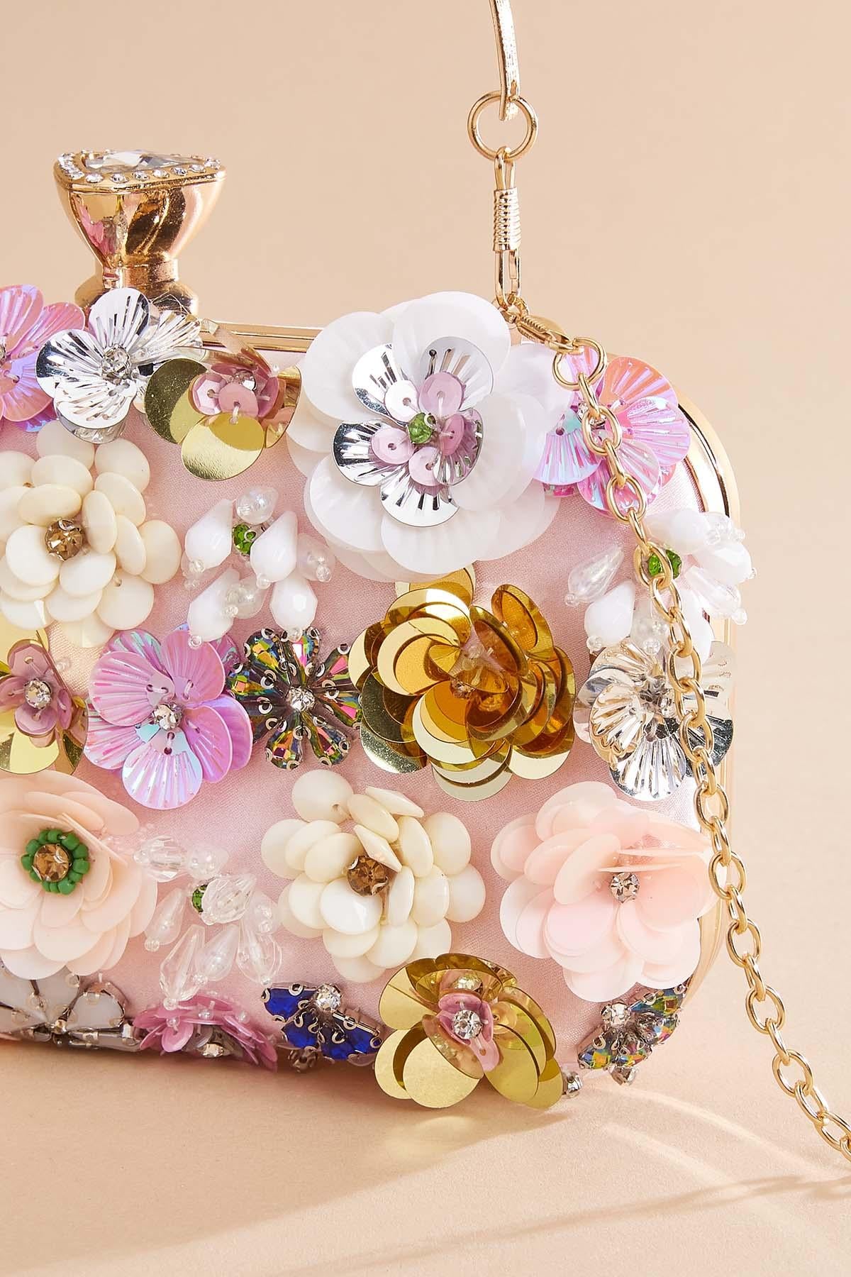 floral embellished clutch Versona Accessories