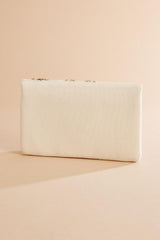gold beaded rosette clutch Versona Accessories