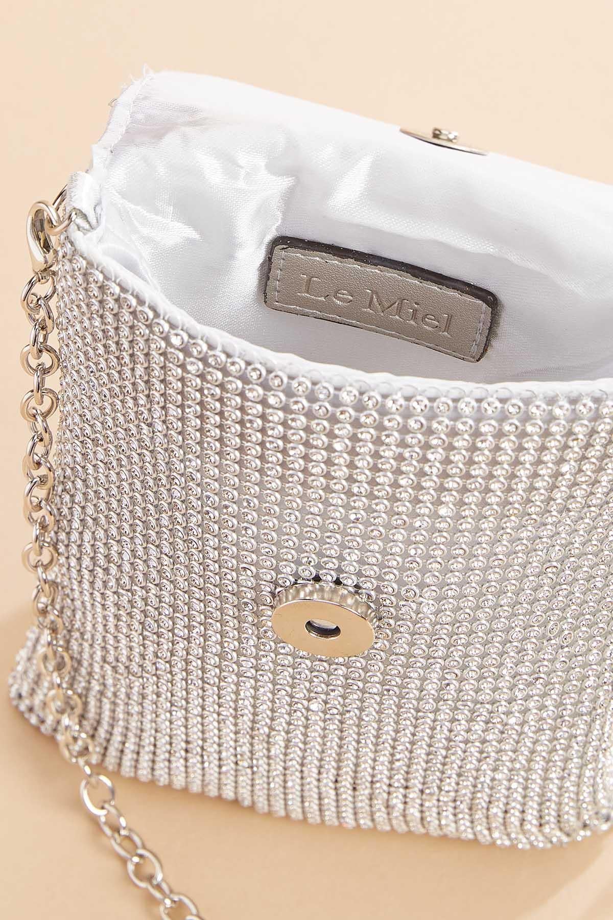 rhinestone mesh cellphone bag Versona Accessories