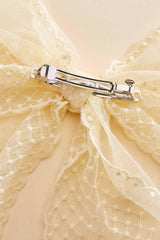 ivory scalloped tulle bow Versona Accessories