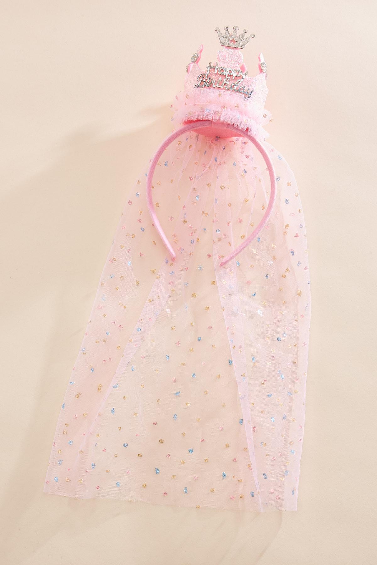 birthday princess crown veil headband Versona Accessories