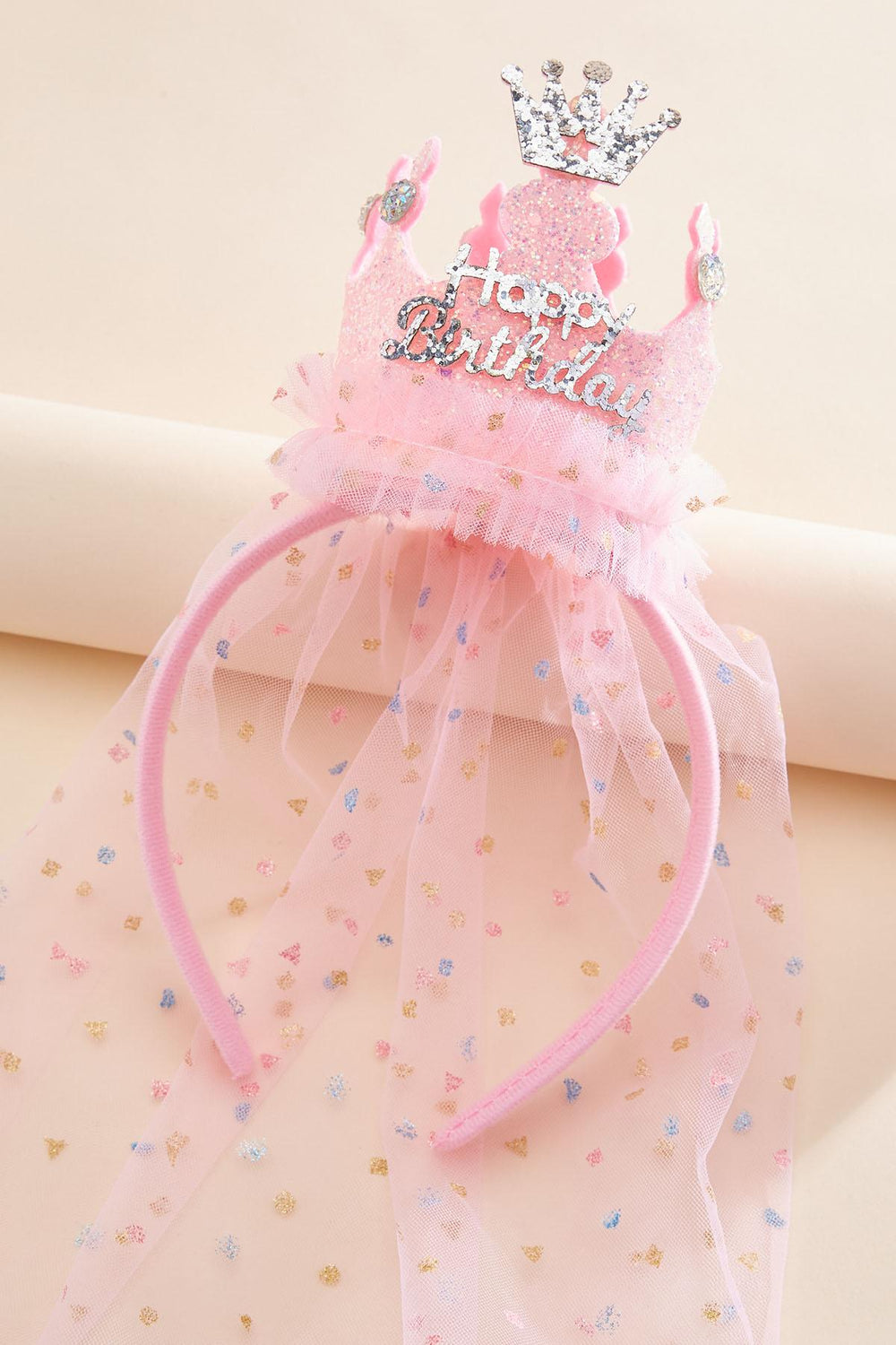 birthday princess crown veil headband Versona Accessories
