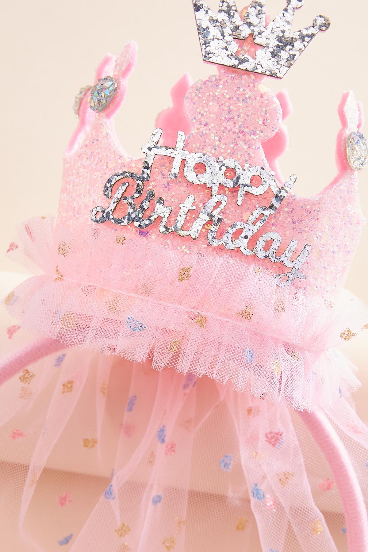 birthday princess crown veil headband Versona Accessories