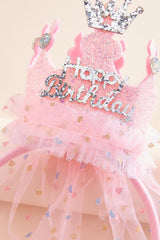 birthday princess crown veil headband Versona Accessories