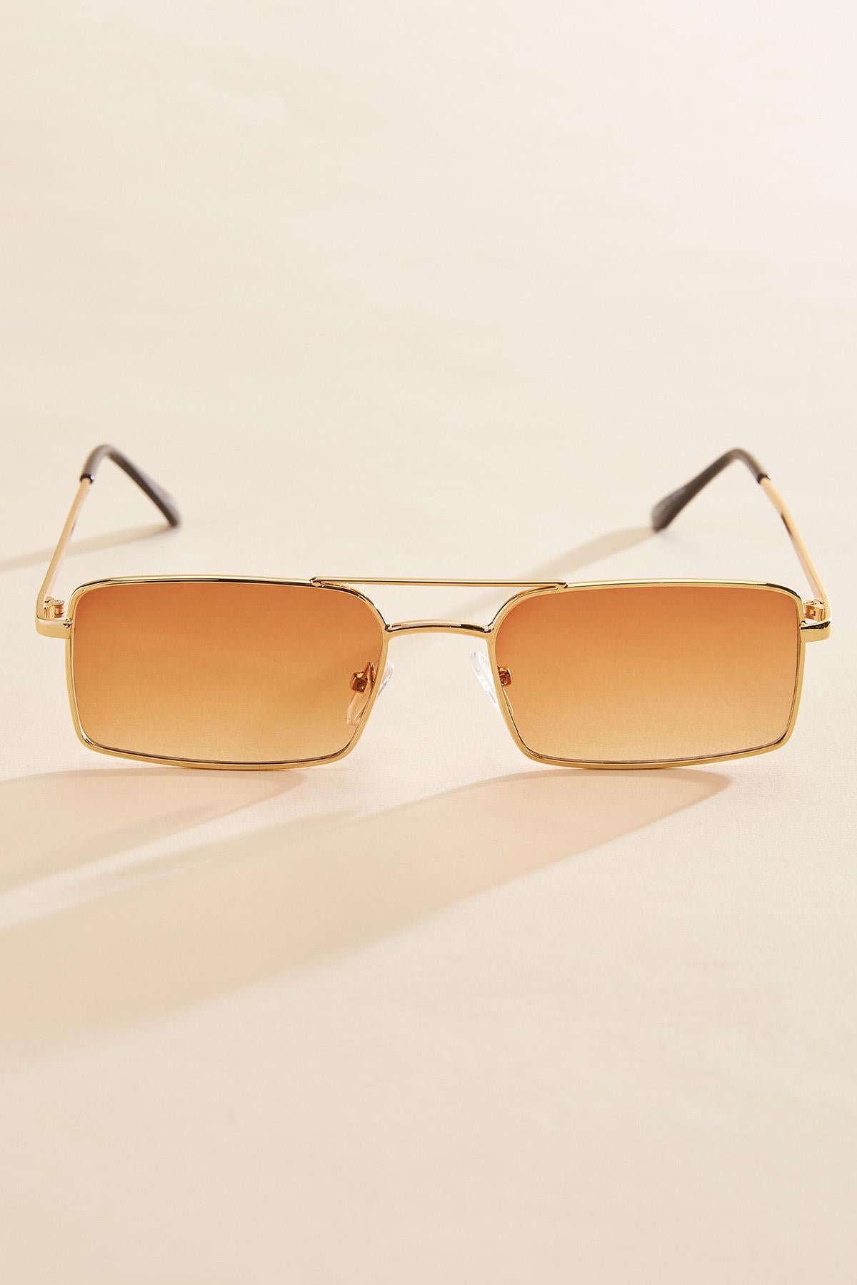 thin gold rectangle aviator sunglasses Versona Accessories