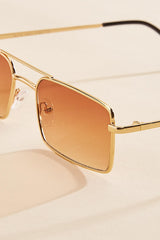 thin gold rectangle aviator sunglasses Versona Accessories