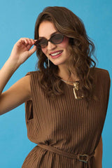 tortoise shell thin oval sunglasses Versona Accessories