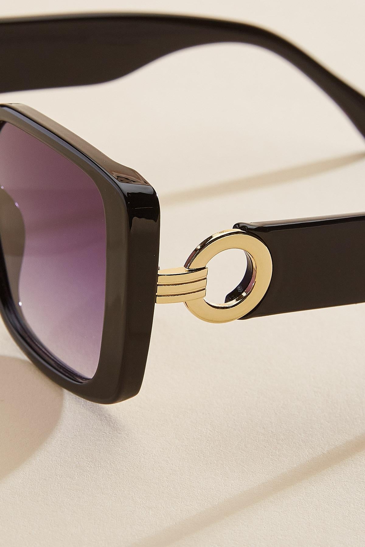 oversized gold ring square sunglasses Versona Accessories