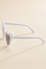 pearly bride heart cat eye sunglasses Versona Accessories