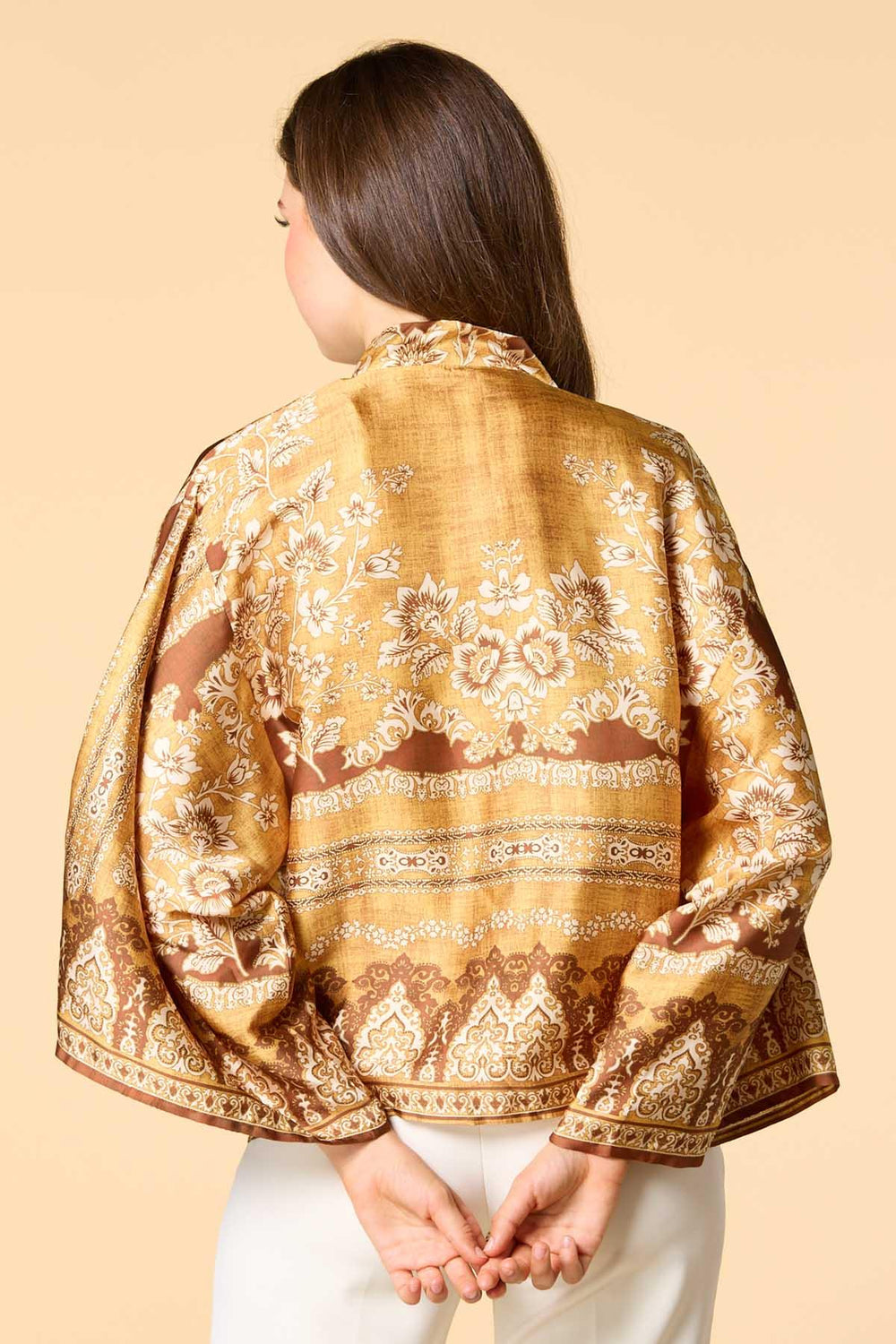 golden summer satin kimono Versona Accessories