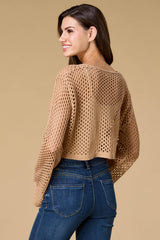 warm breeze cropped cover up top Versona Accessories|Sale