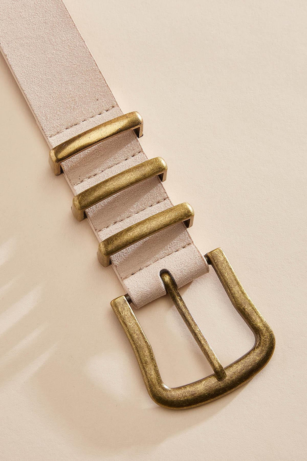antique gold buckle faux suede belt Versona Accessories