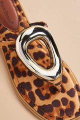 gold ring leopard print sandals Versona Shoes