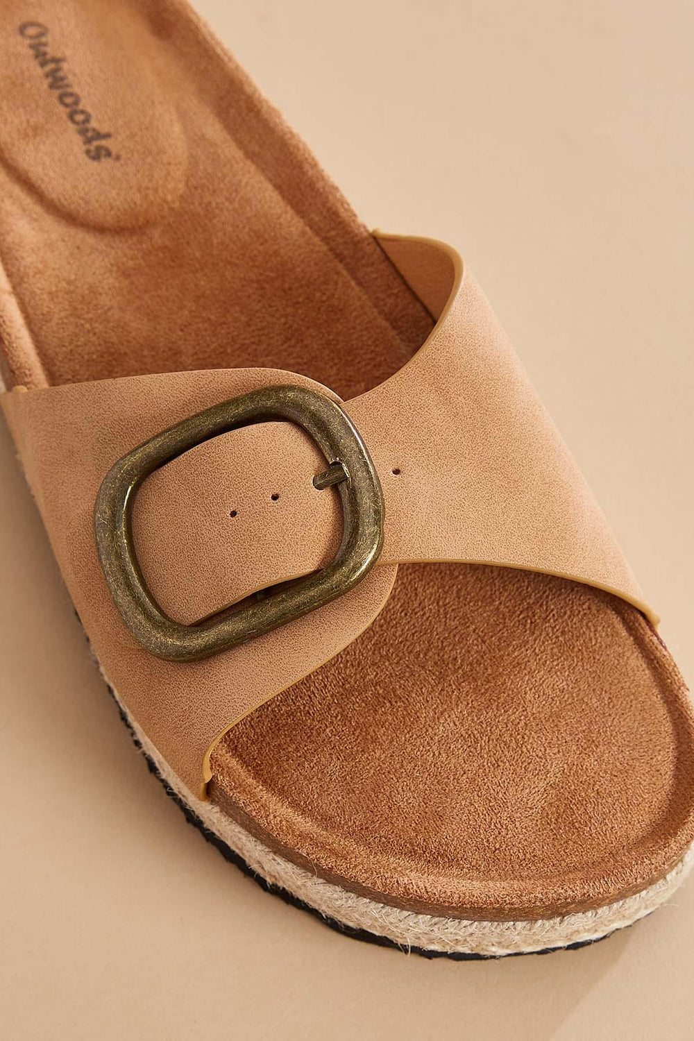 gold buckle band flatform sandals Versona Shoes