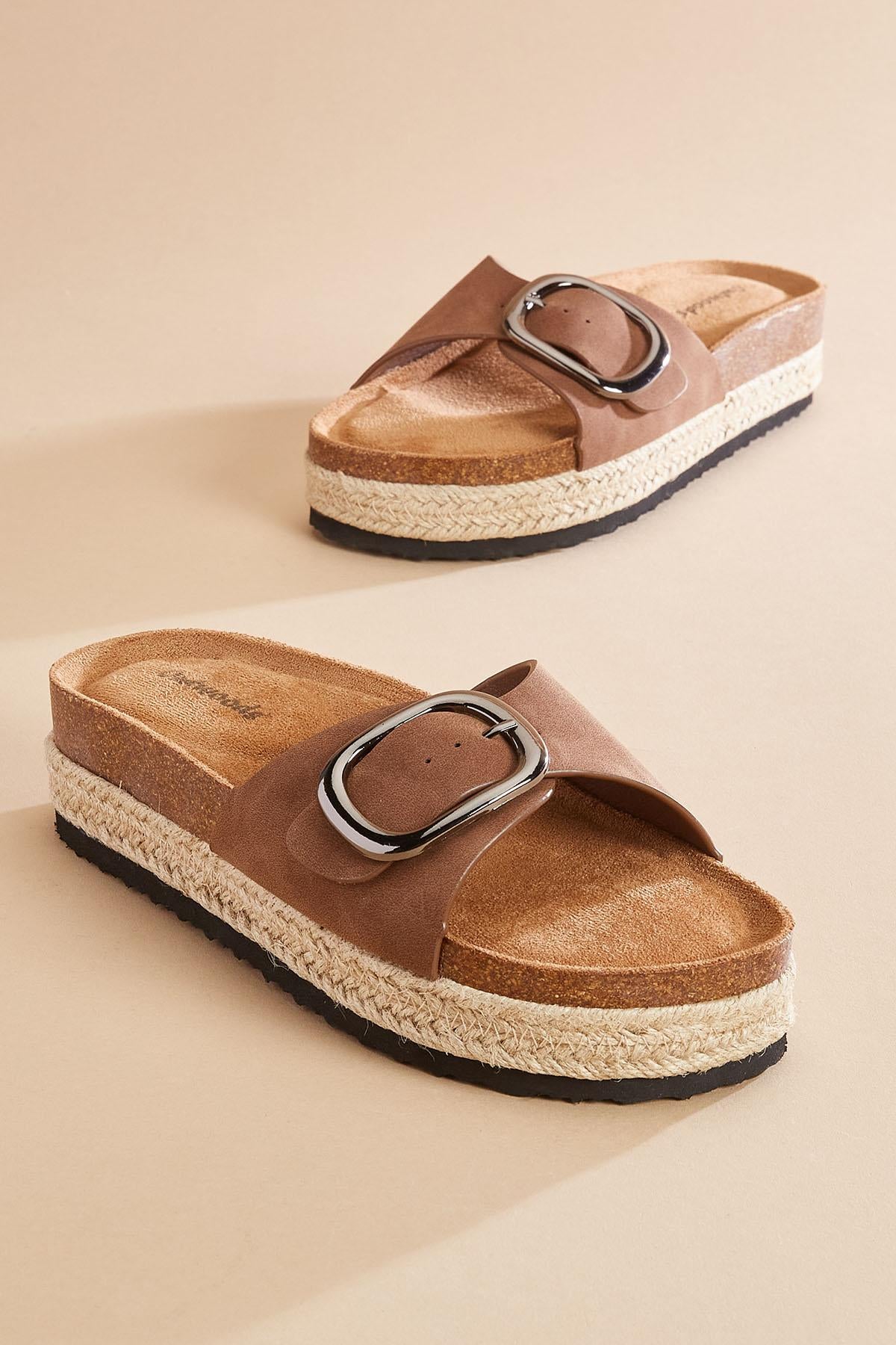faux suede cork platform sandals Versona Shoes